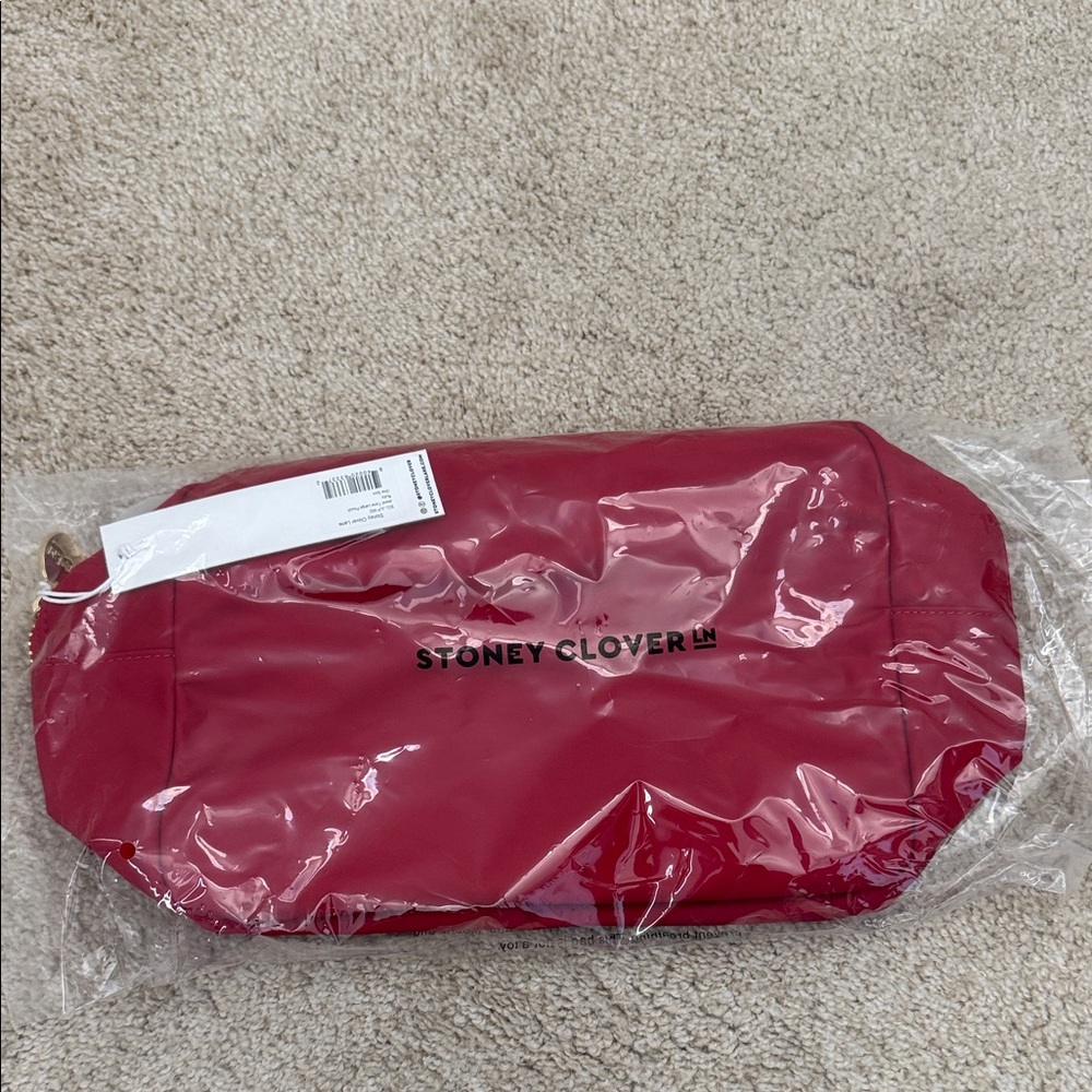 NWT Stoney Clover Lane Ruby Large Pouch with Gold Zipper